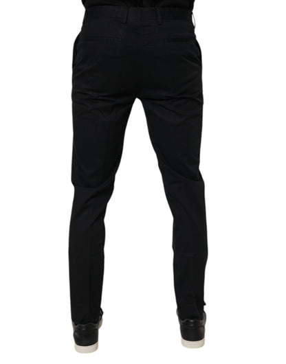 Black Cotton Stretch Skinny Dress Formal Pants