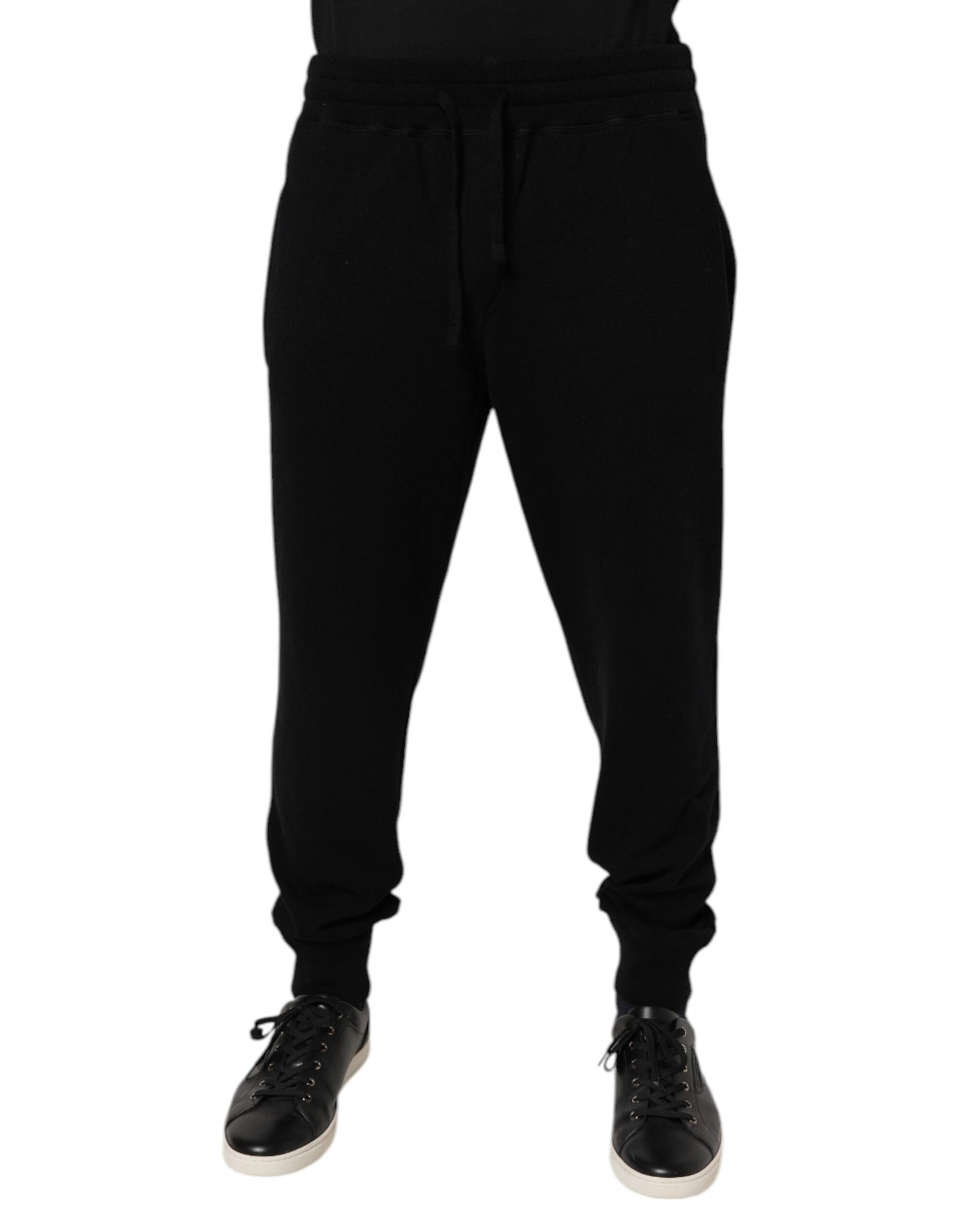 Black Cashmere Mid Waist Jogger Sweatpants Pants