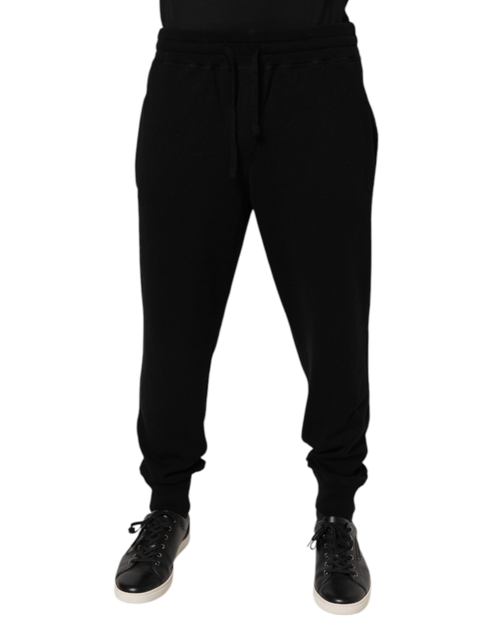 Black Cashmere Mid Waist Jogger Sweatpants Pants