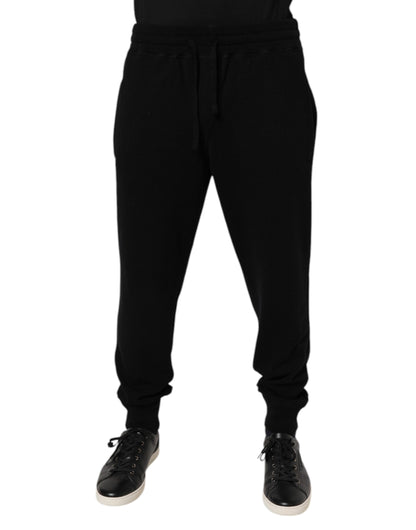 Black Cashmere Mid Waist Jogger Sweatpants Pants