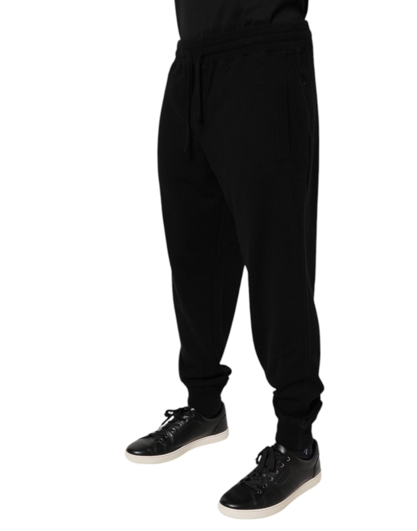 Black Cashmere Mid Waist Jogger Sweatpants Pants