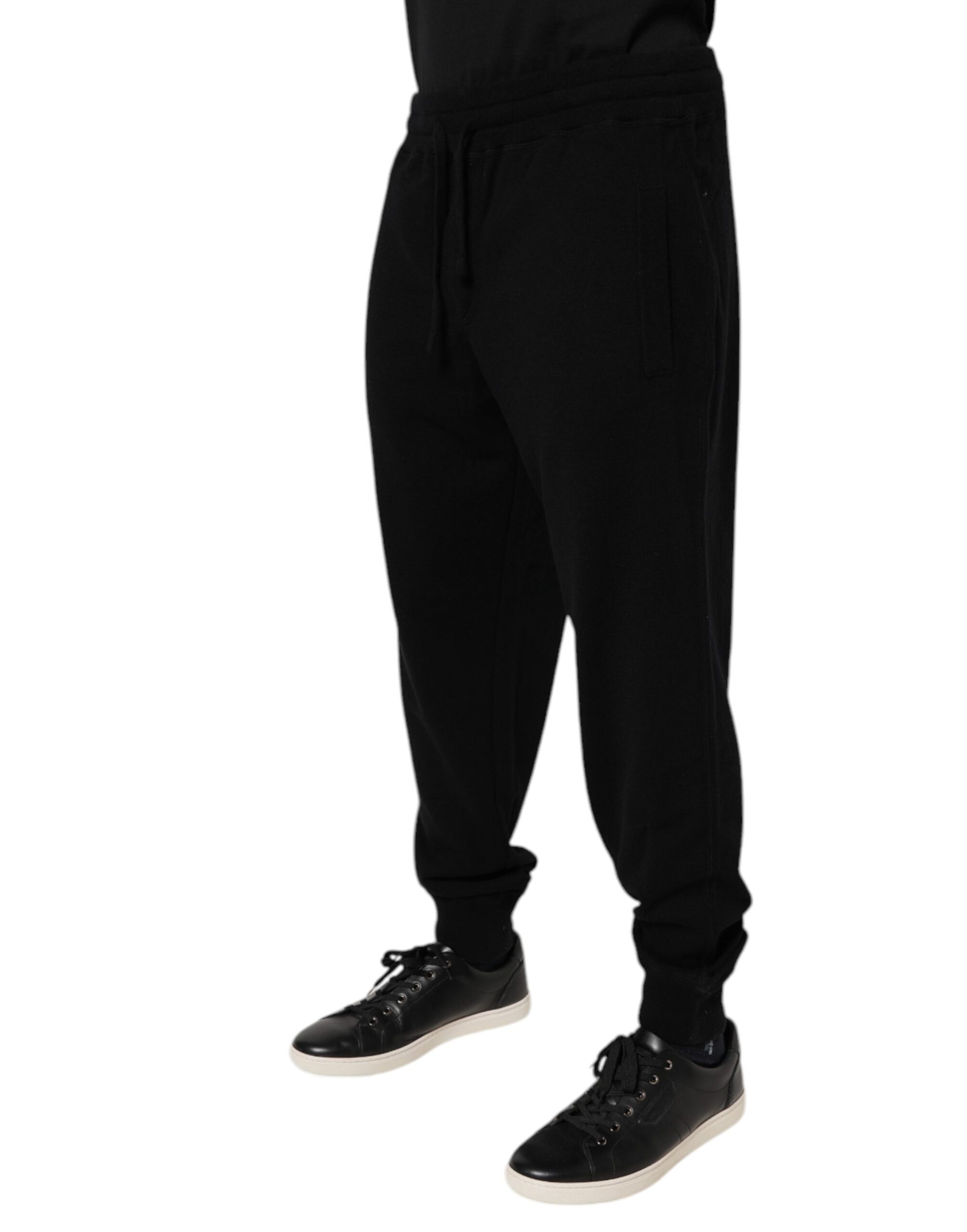 Black Cashmere Mid Waist Jogger Sweatpants Pants