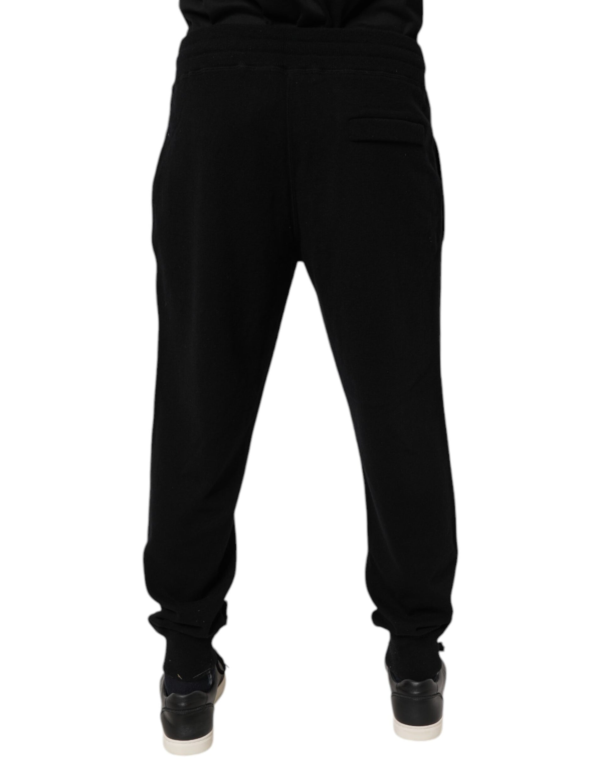 Black Cashmere Mid Waist Jogger Sweatpants Pants