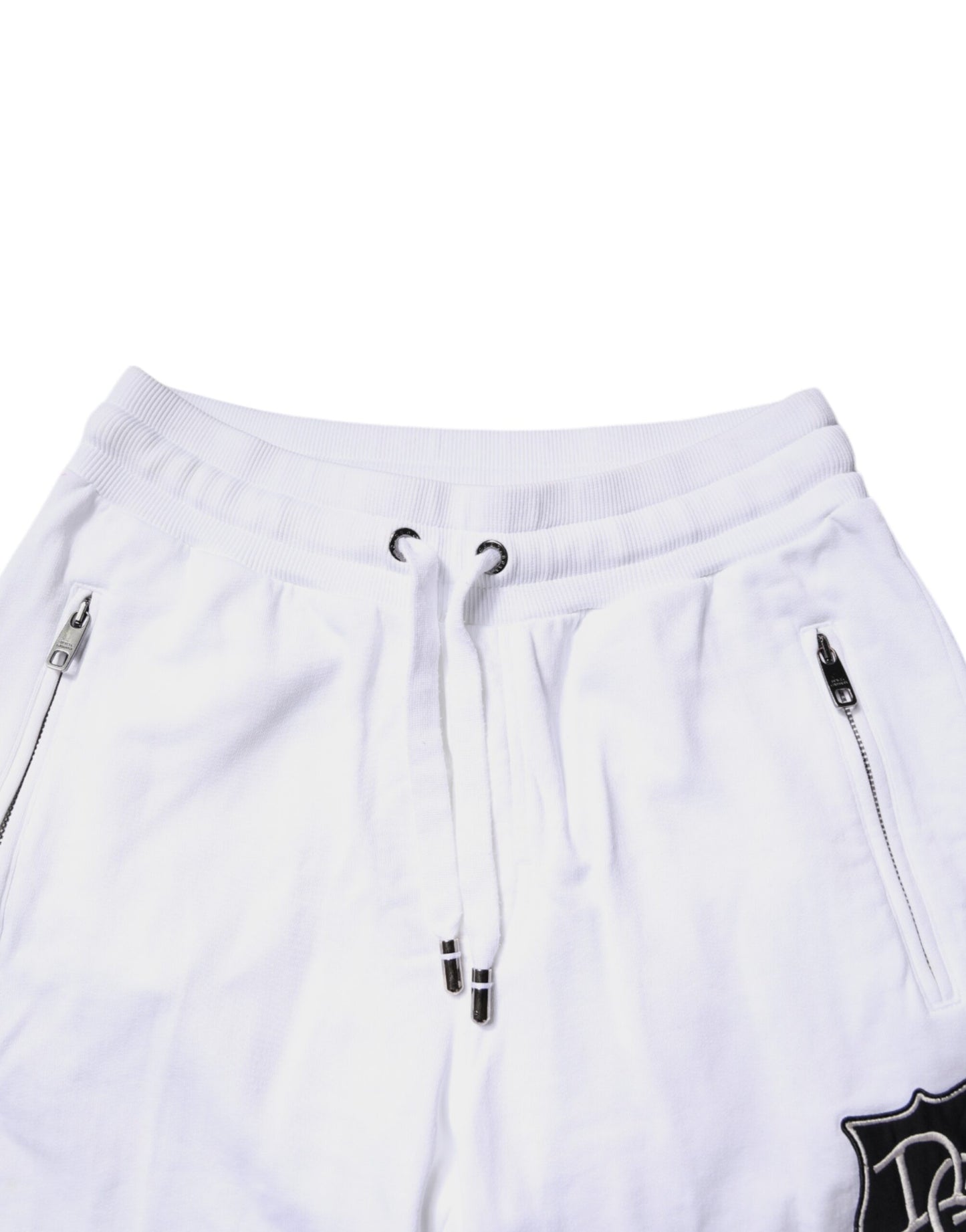 White Logo Patch Men Skinny Sweatpants Pants