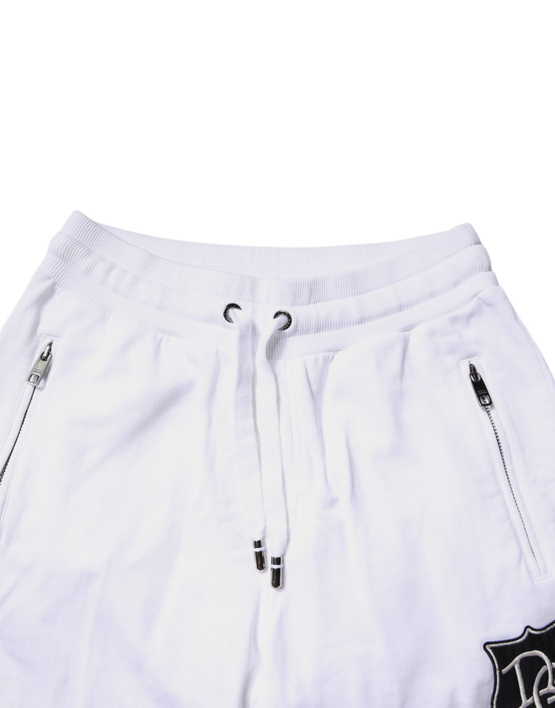 White Logo Patch Men Skinny Sweatpants Pants