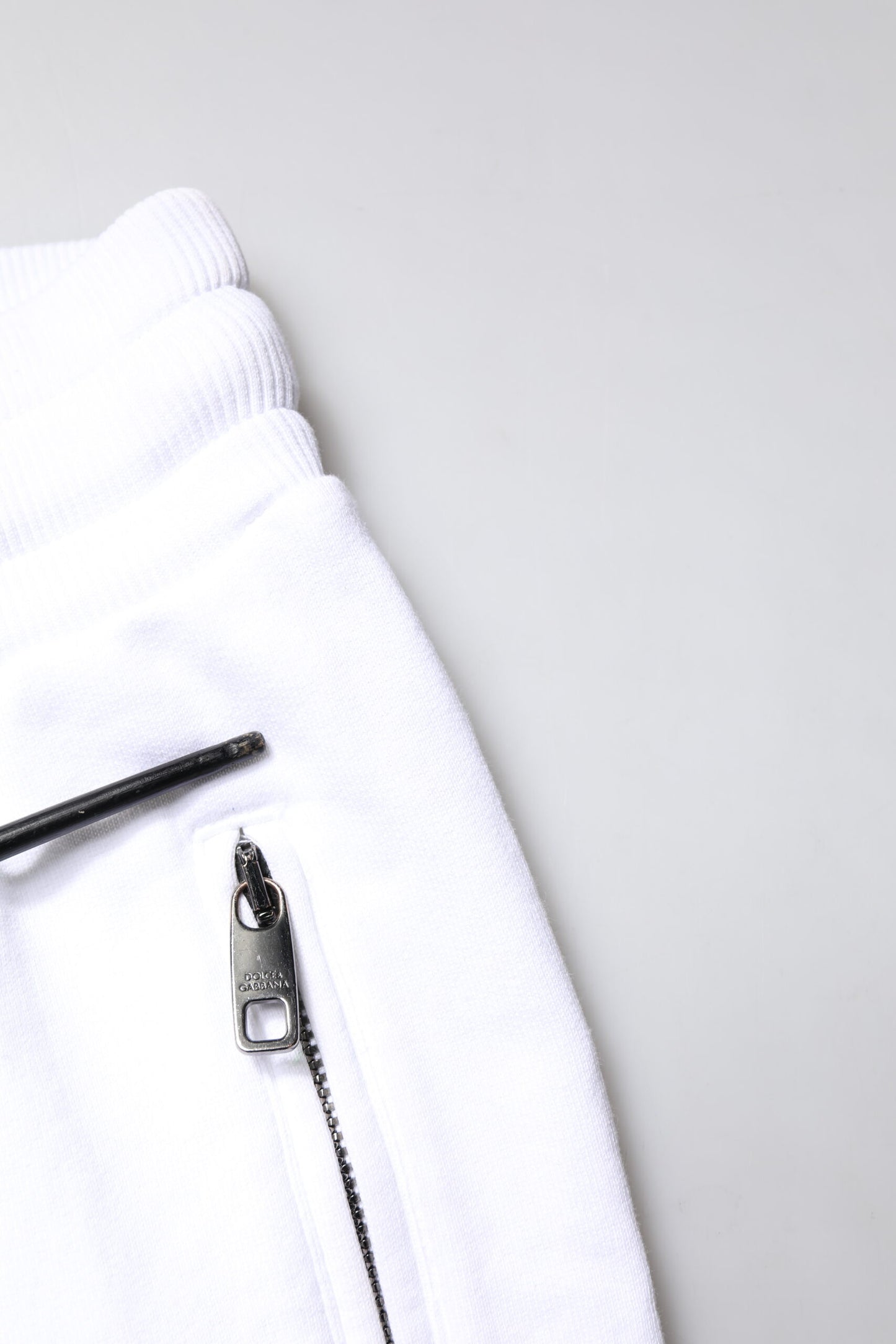 White Logo Patch Men Skinny Sweatpants Pants