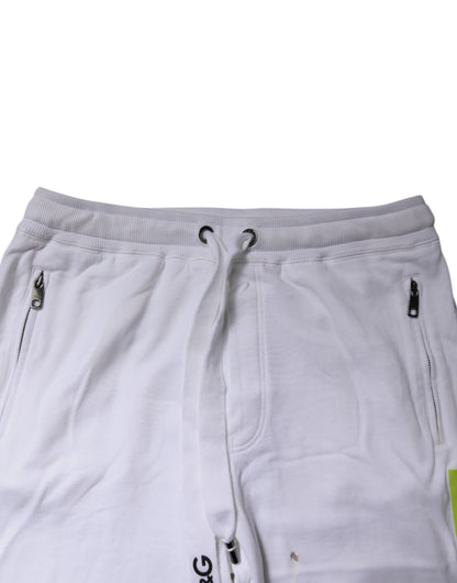 White Logo Tape Jogger Cotton Sweatpants Pants