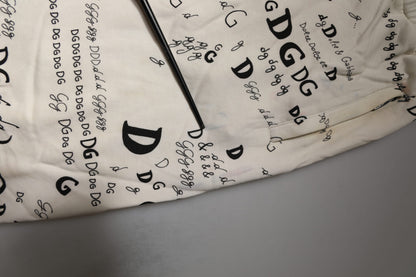 White Logo Print Men Skinny Sweatpants Pants