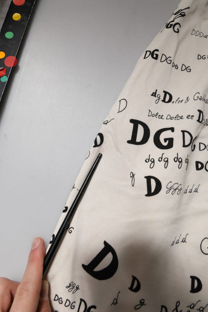 White Logo Print Men Skinny Sweatpants Pants