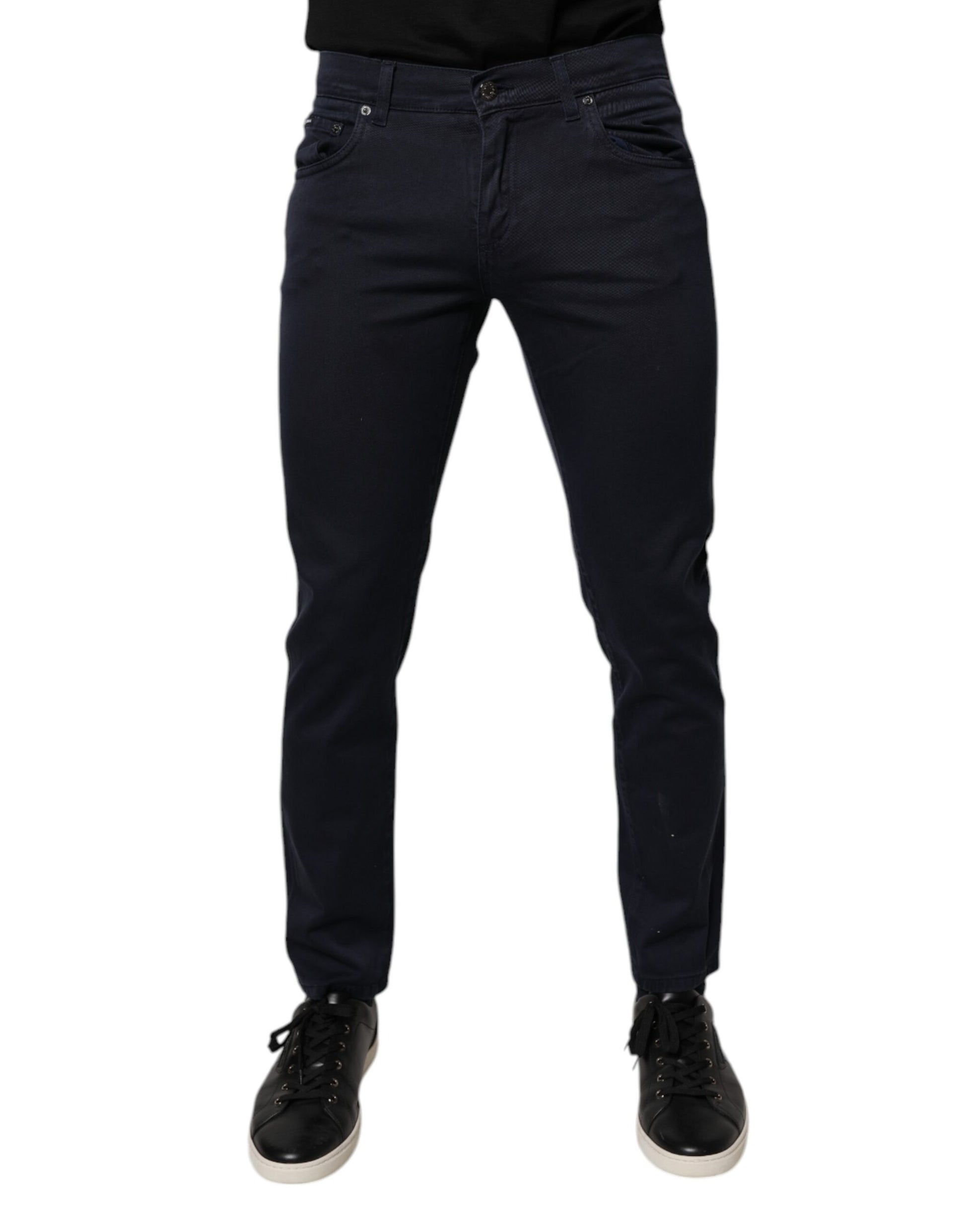 Dark Blue GOLD Cotton Skinny Men Denim Jeans