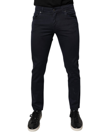 Dark Blue GOLD Cotton Skinny Men Denim Jeans