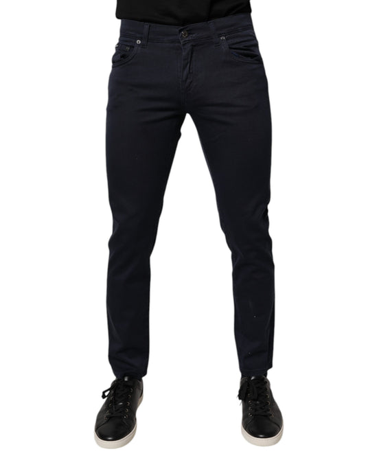Dark Blue GOLD Cotton Skinny Men Denim Jeans