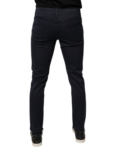 Dark Blue GOLD Cotton Skinny Men Denim Jeans