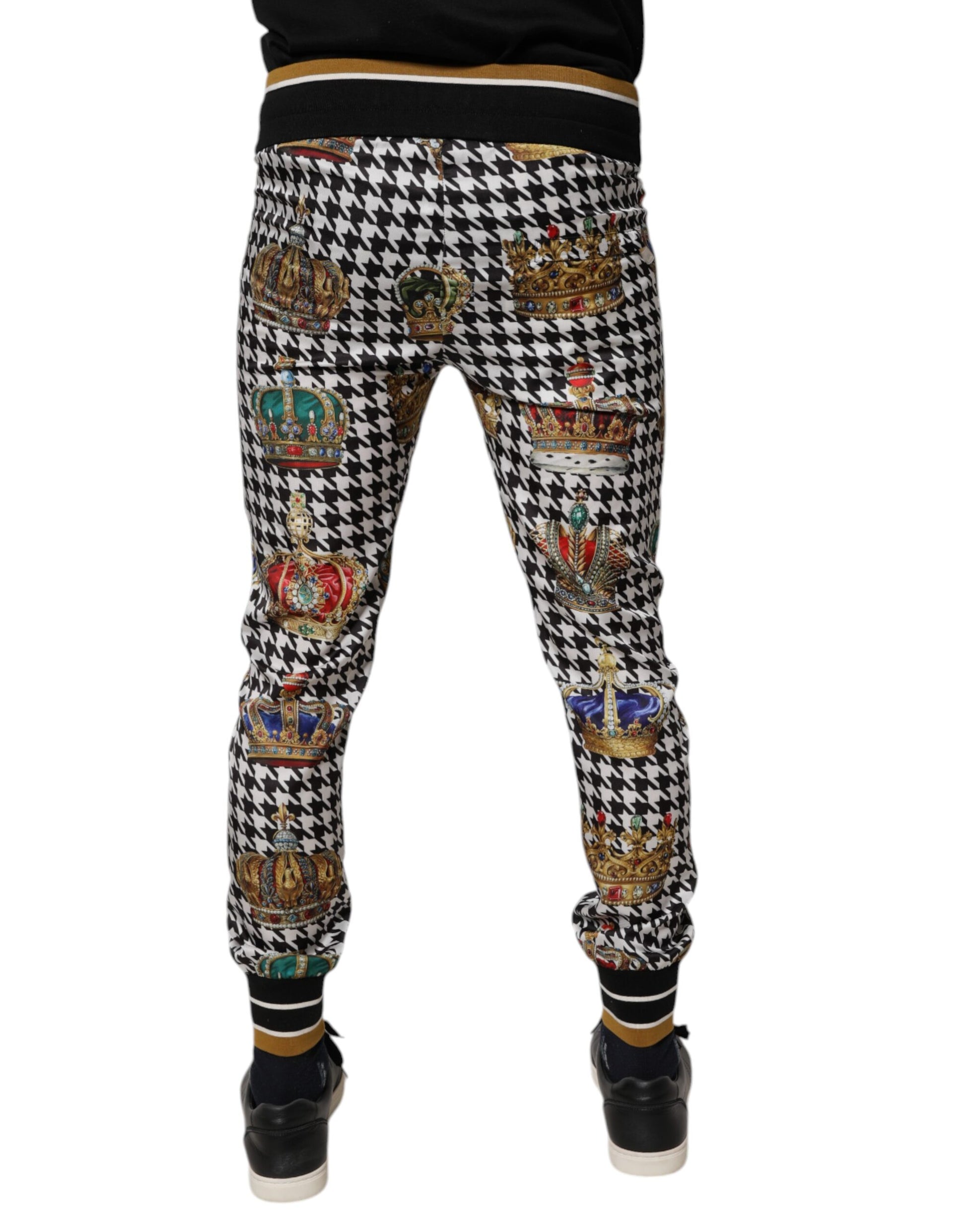 Multicolor Houndstooth Crown Men Sweatpants Pants
