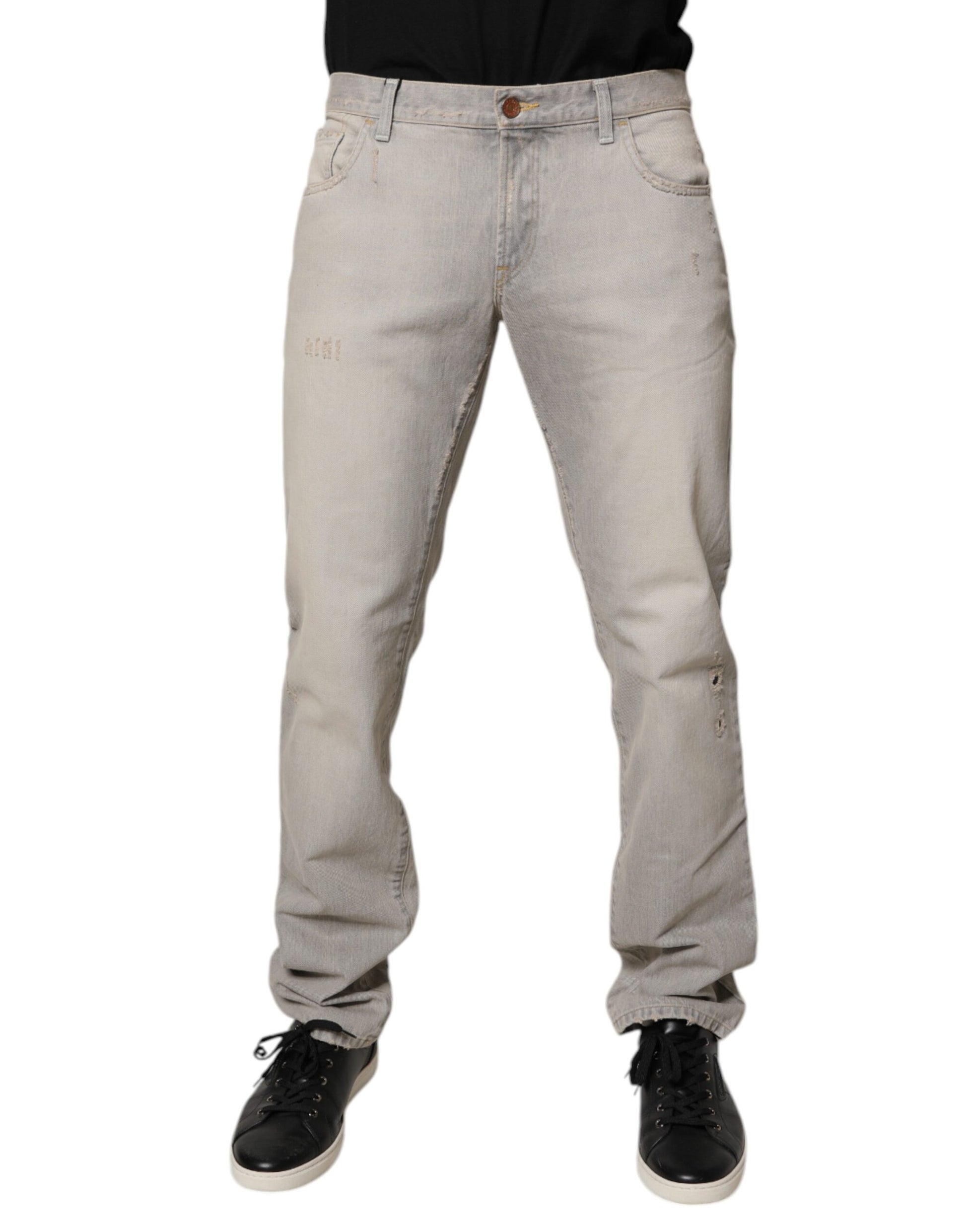Light Gray Cotton Skinny Denim Jeans