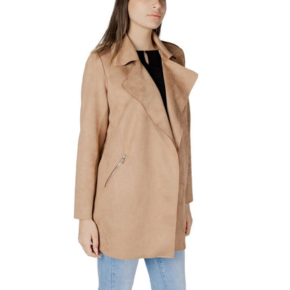 Beige Polyester Jackets & Coat