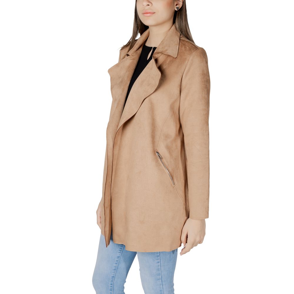 Beige Polyester Jackets & Coat