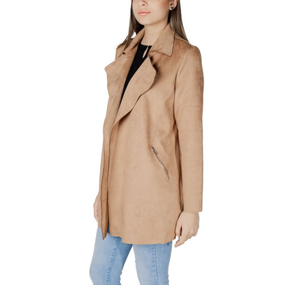 Beige Polyester Jackets & Coat
