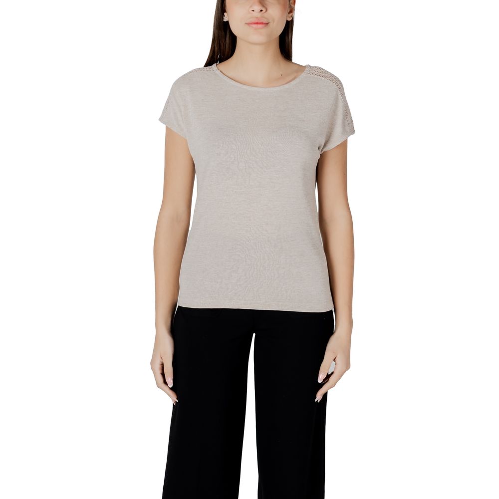Beige Polyester Tops & T-Shirt