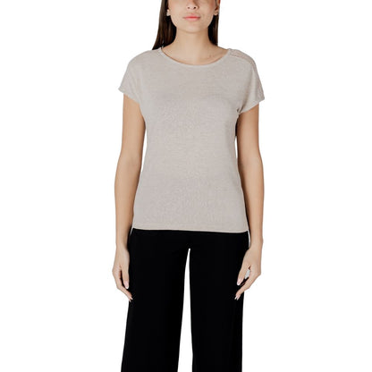 Beige Polyester Tops & T-Shirt