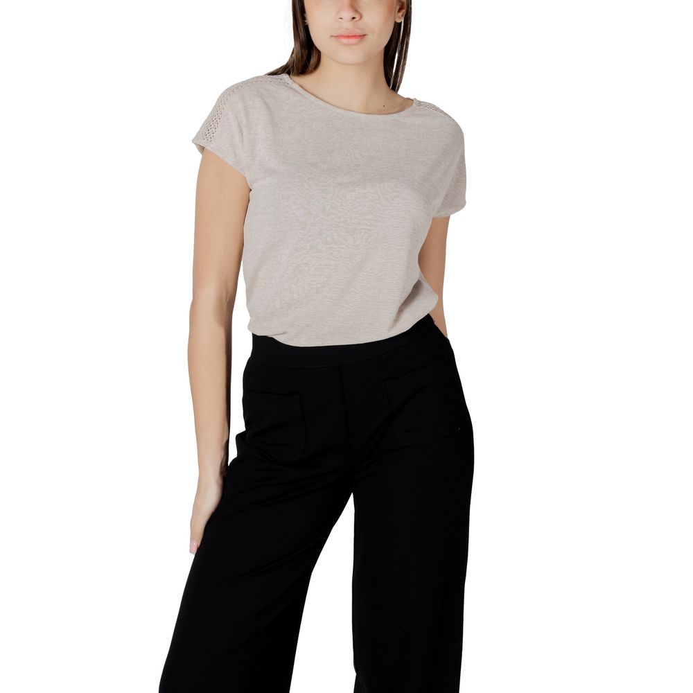 Beige Polyester Tops & T-Shirt