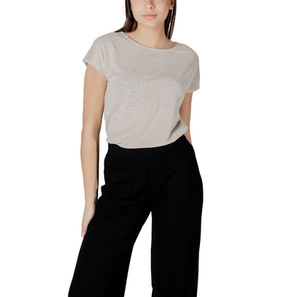 Beige Polyester Tops & T-Shirt