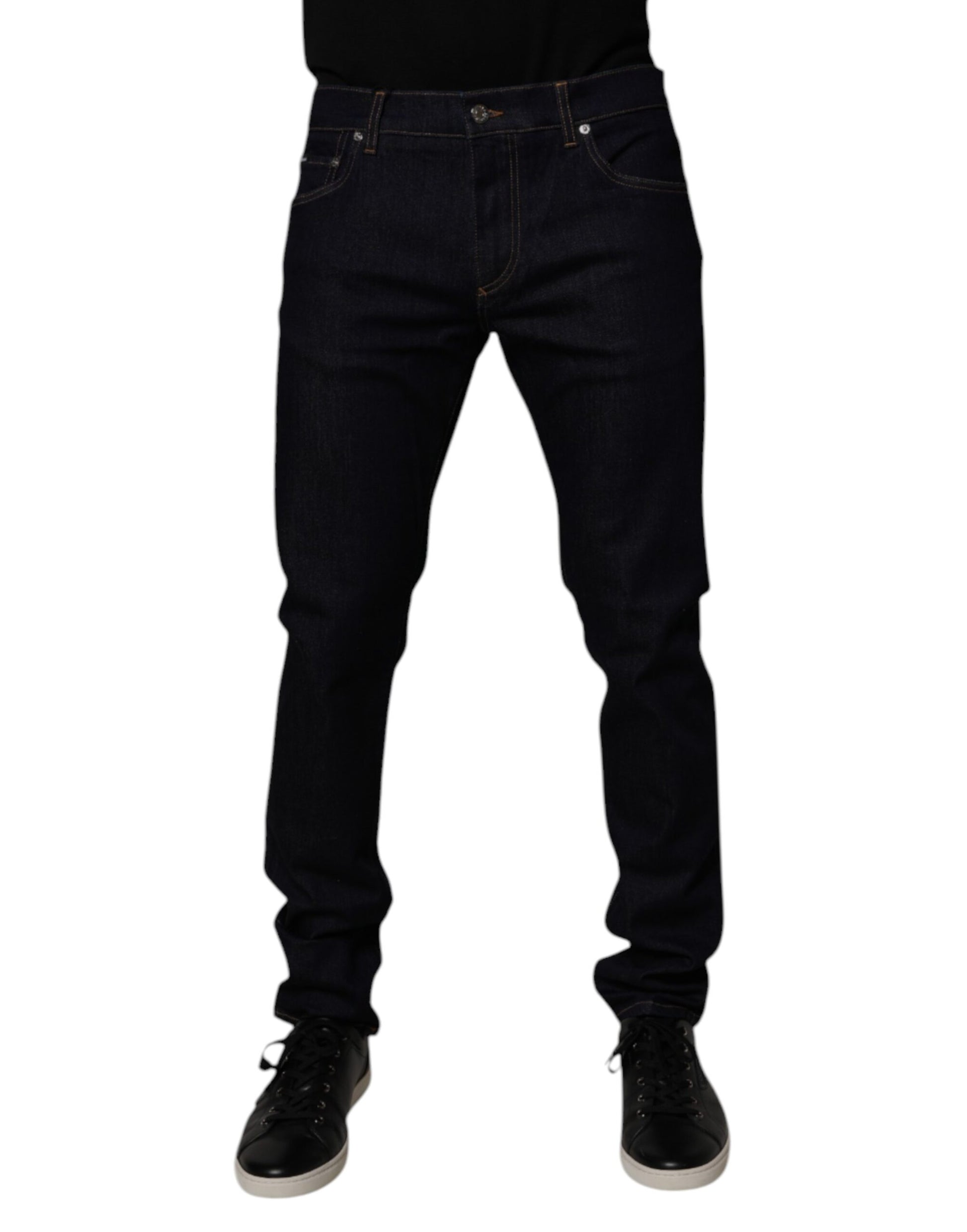 Black Cotton Stretch Men Skinny Denim Jeans