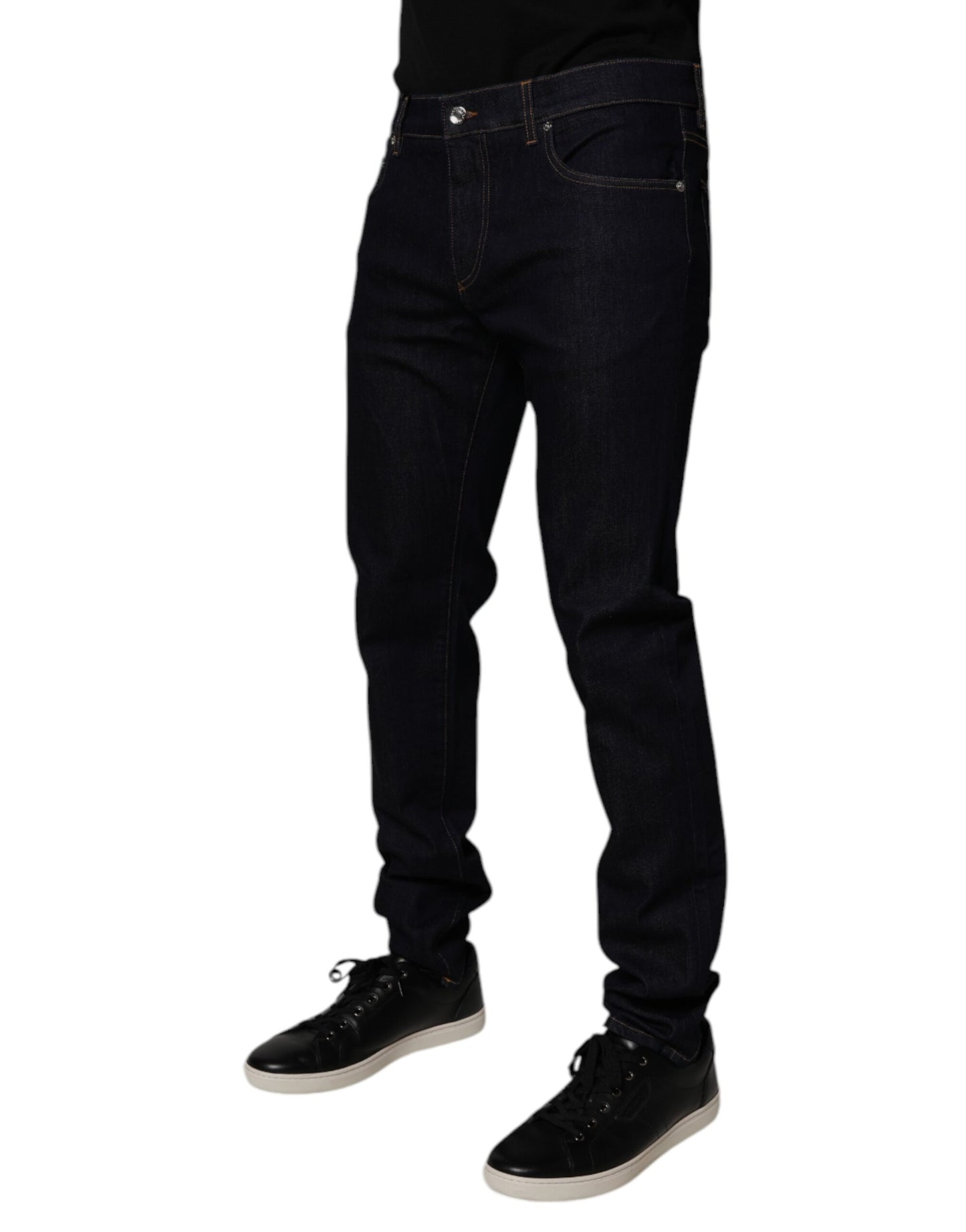 Black Cotton Stretch Men Skinny Denim Jeans
