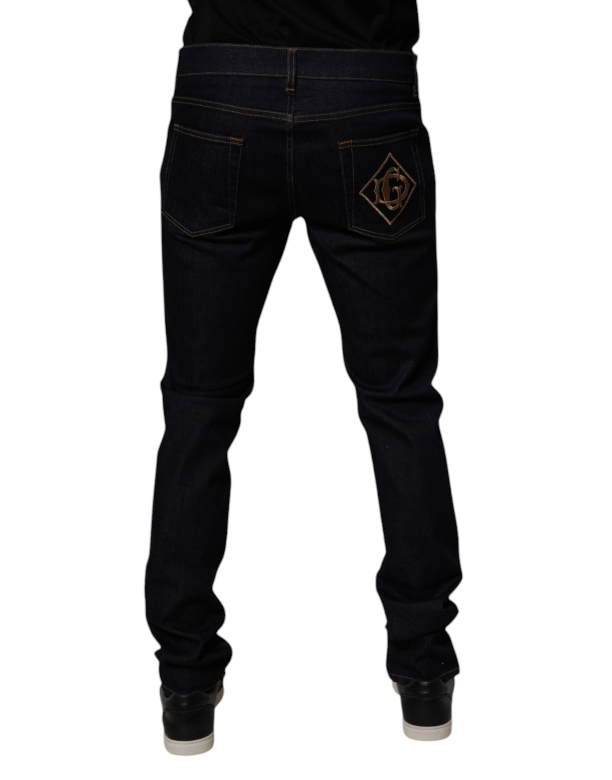 Black Cotton Stretch Men Skinny Denim Jeans