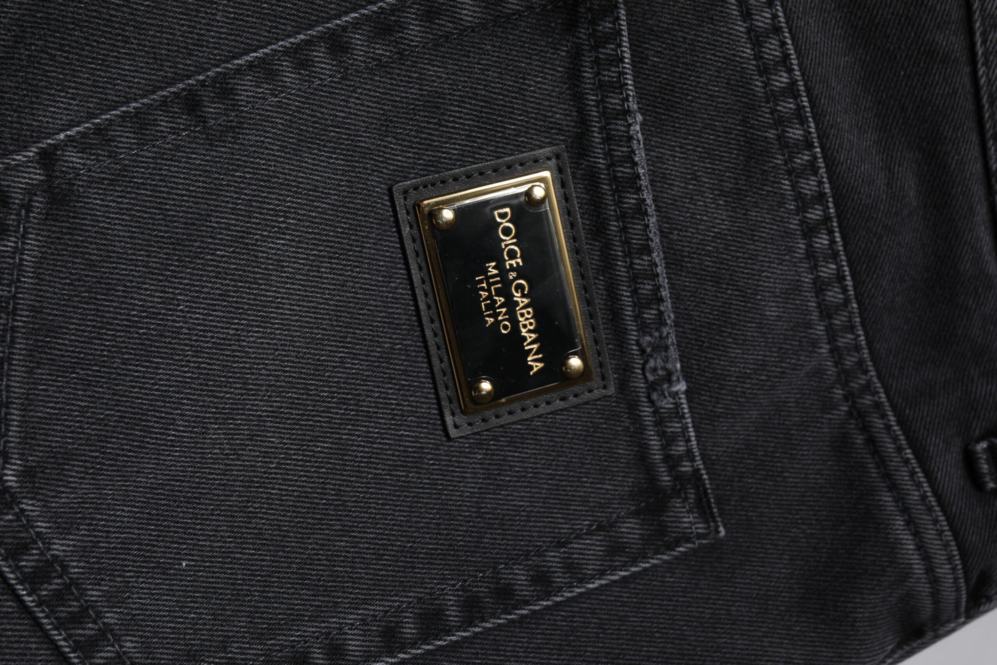 Black Cotton Cargo Denim Men Bermuda Shorts