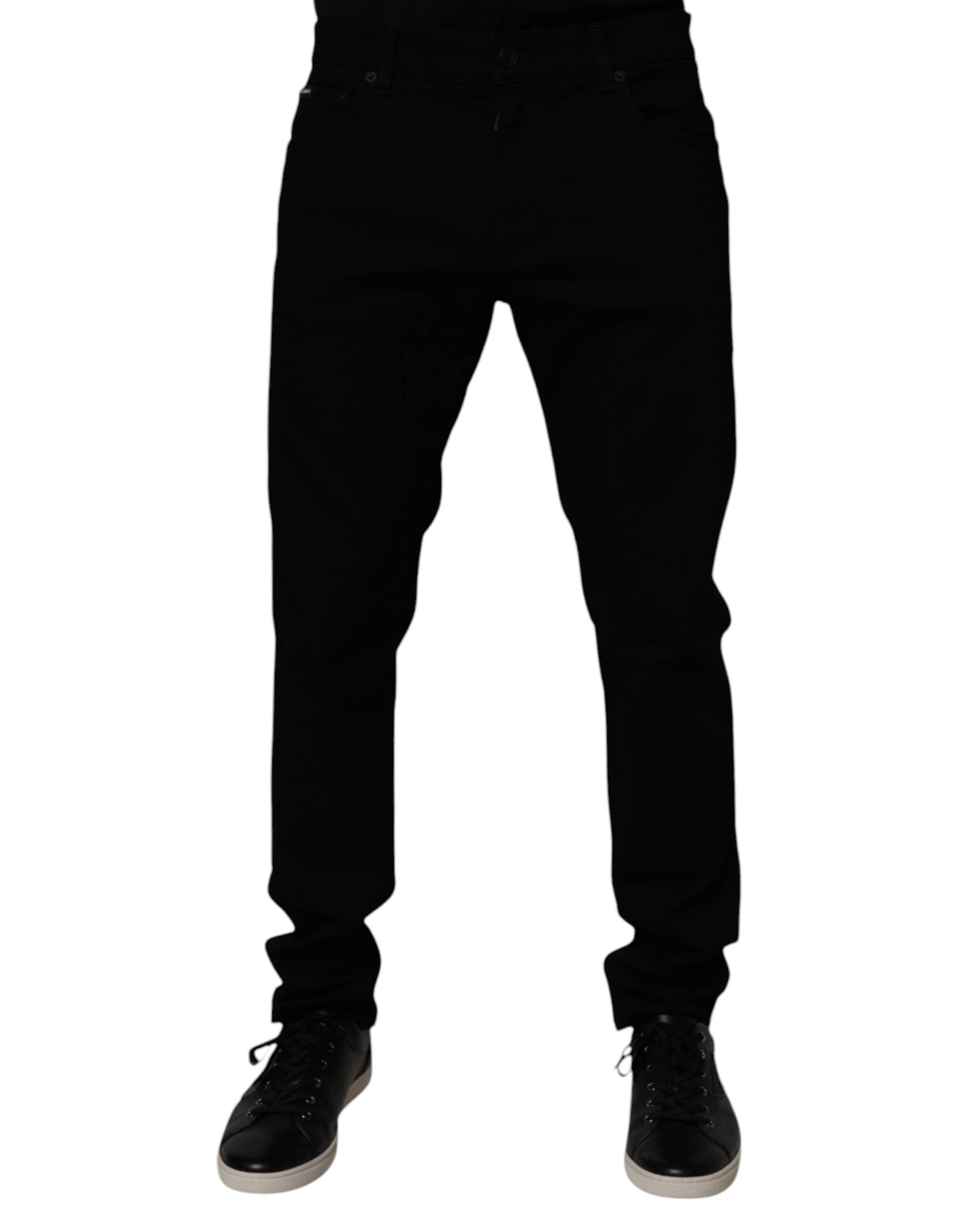 Black Cotton Stretch Slim Fit Men Denim Jeans