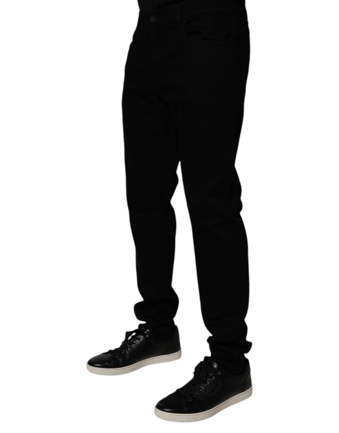 Black Cotton Stretch Slim Fit Men Denim Jeans