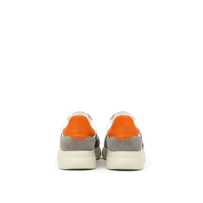 Bicolor Fabric And Leather Sneaker