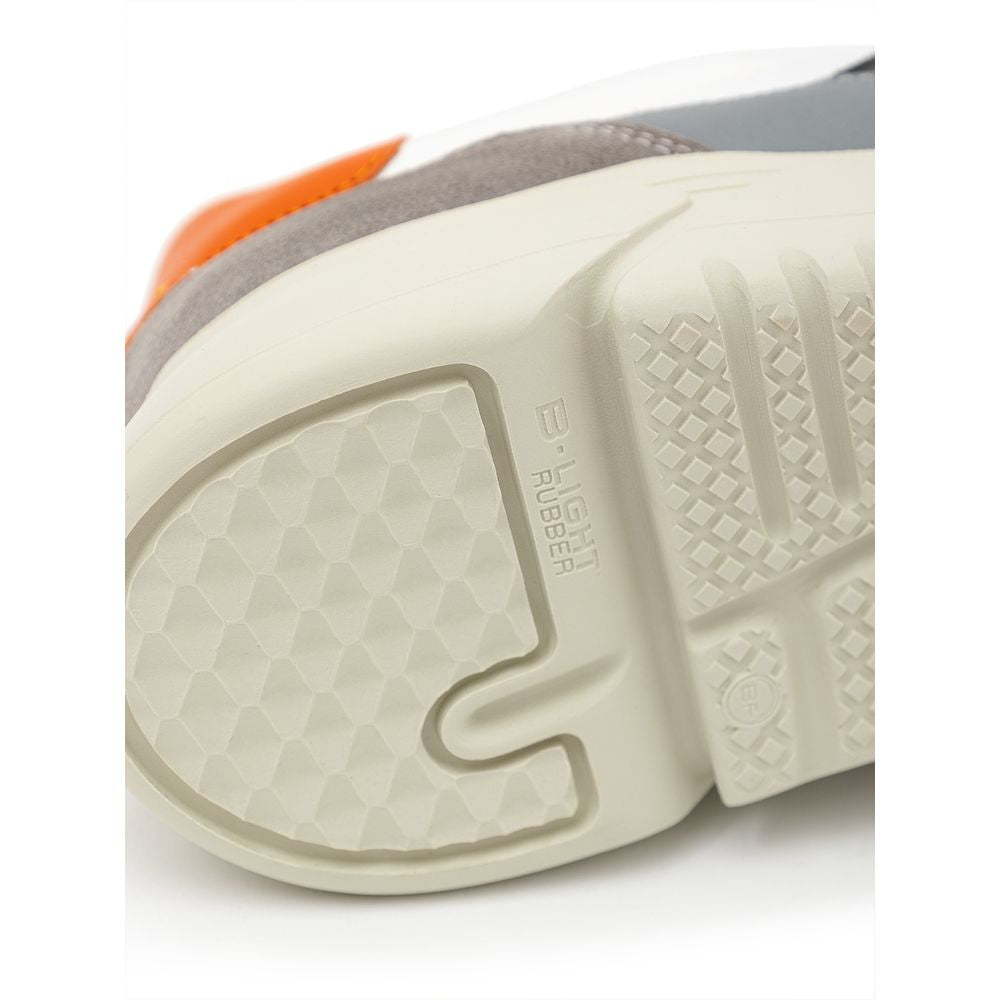 Bicolor Fabric And Leather Sneaker