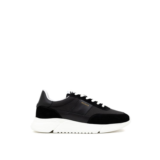 Black And White Fabric And Leather Sneaker