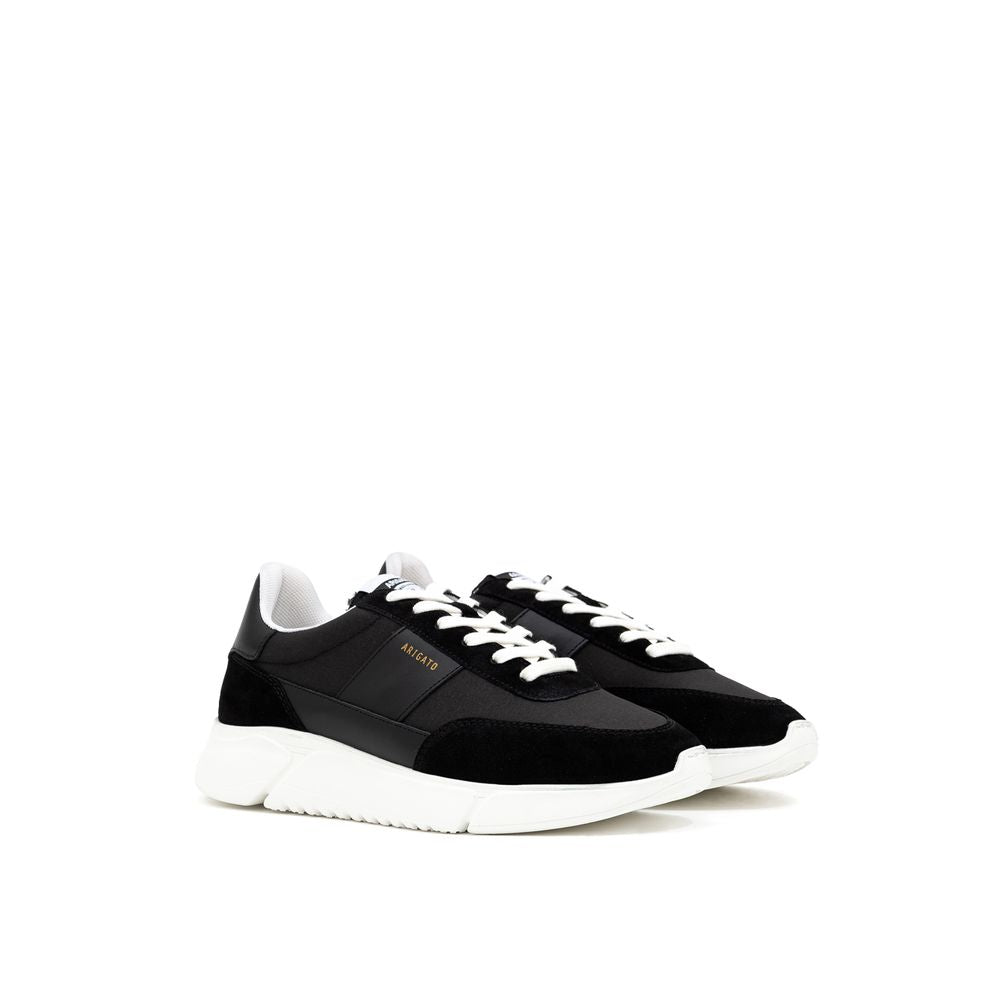 Black And White Fabric And Leather Sneaker