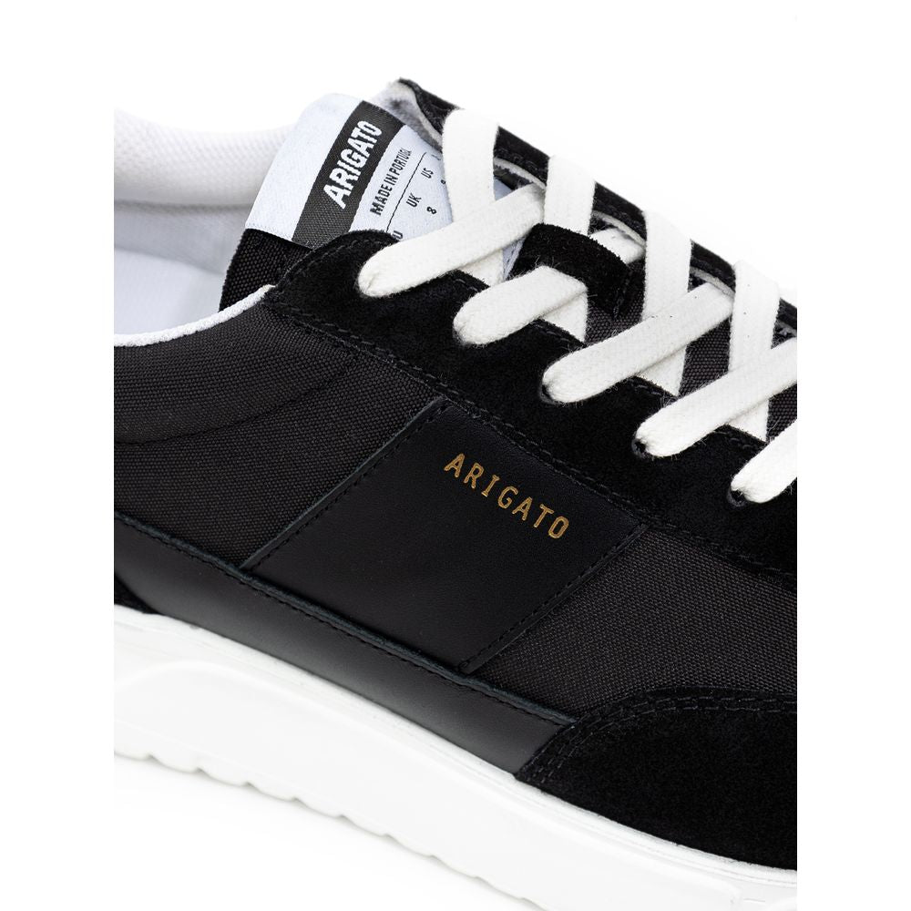 Black And White Fabric And Leather Sneaker