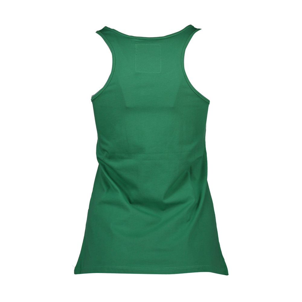 Green Cotton Women Tank Top