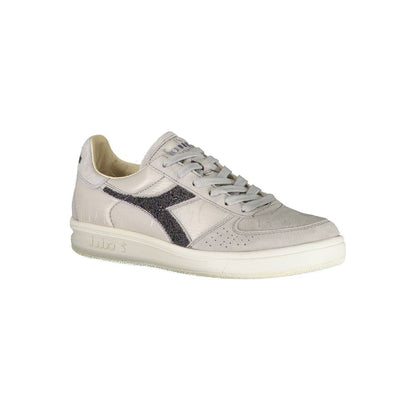 Graue Leder Damen Sneaker