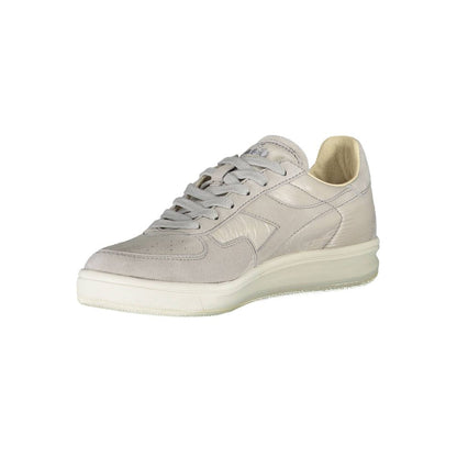 Graue Leder Damen Sneaker