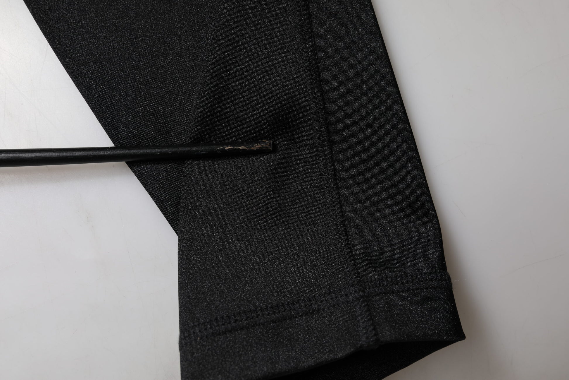 Black Nylon High Waist Slim Fit Pants
