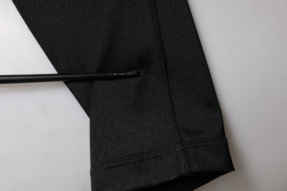 Black Nylon High Waist Slim Fit Pants