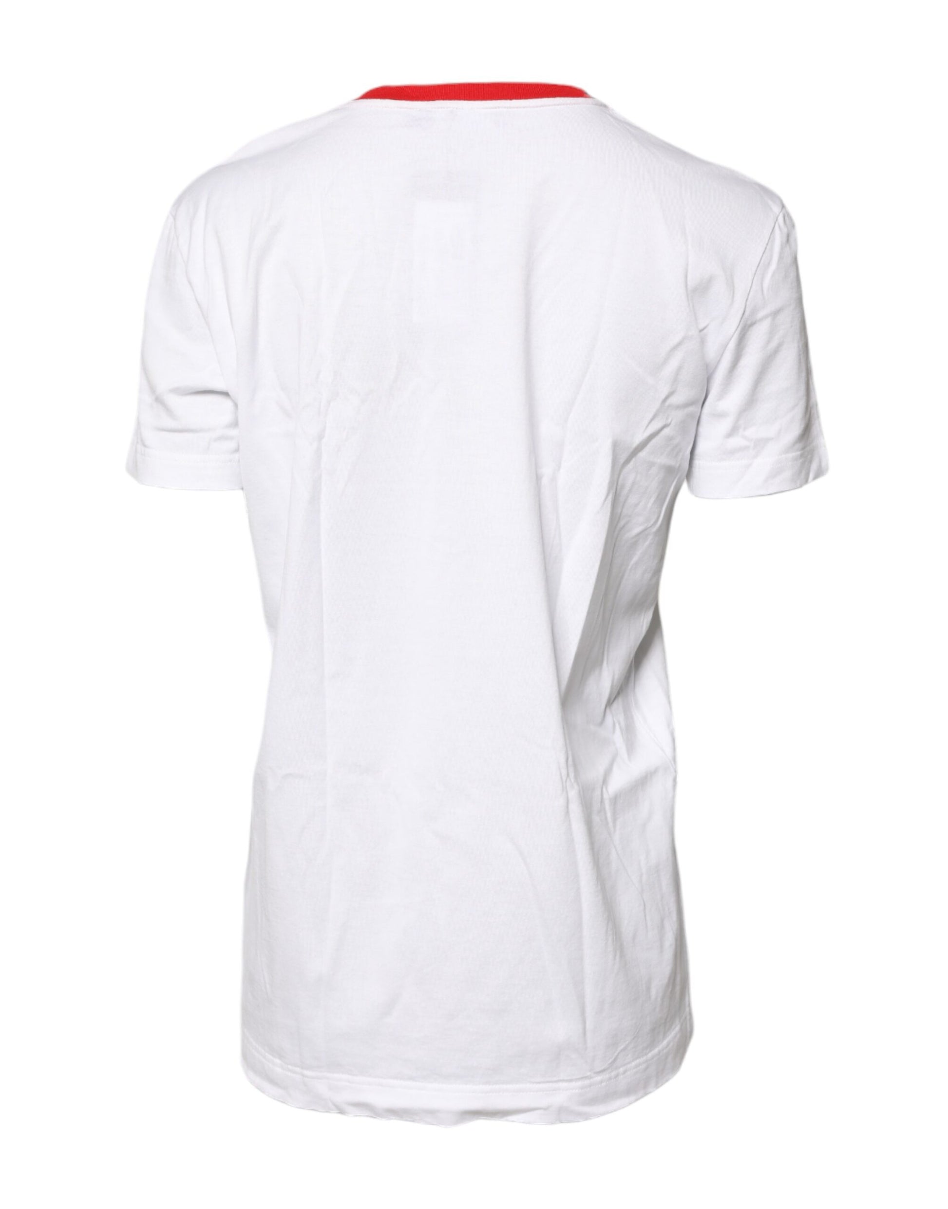 White Graphic Print Cotton Crew Neck T-shirt