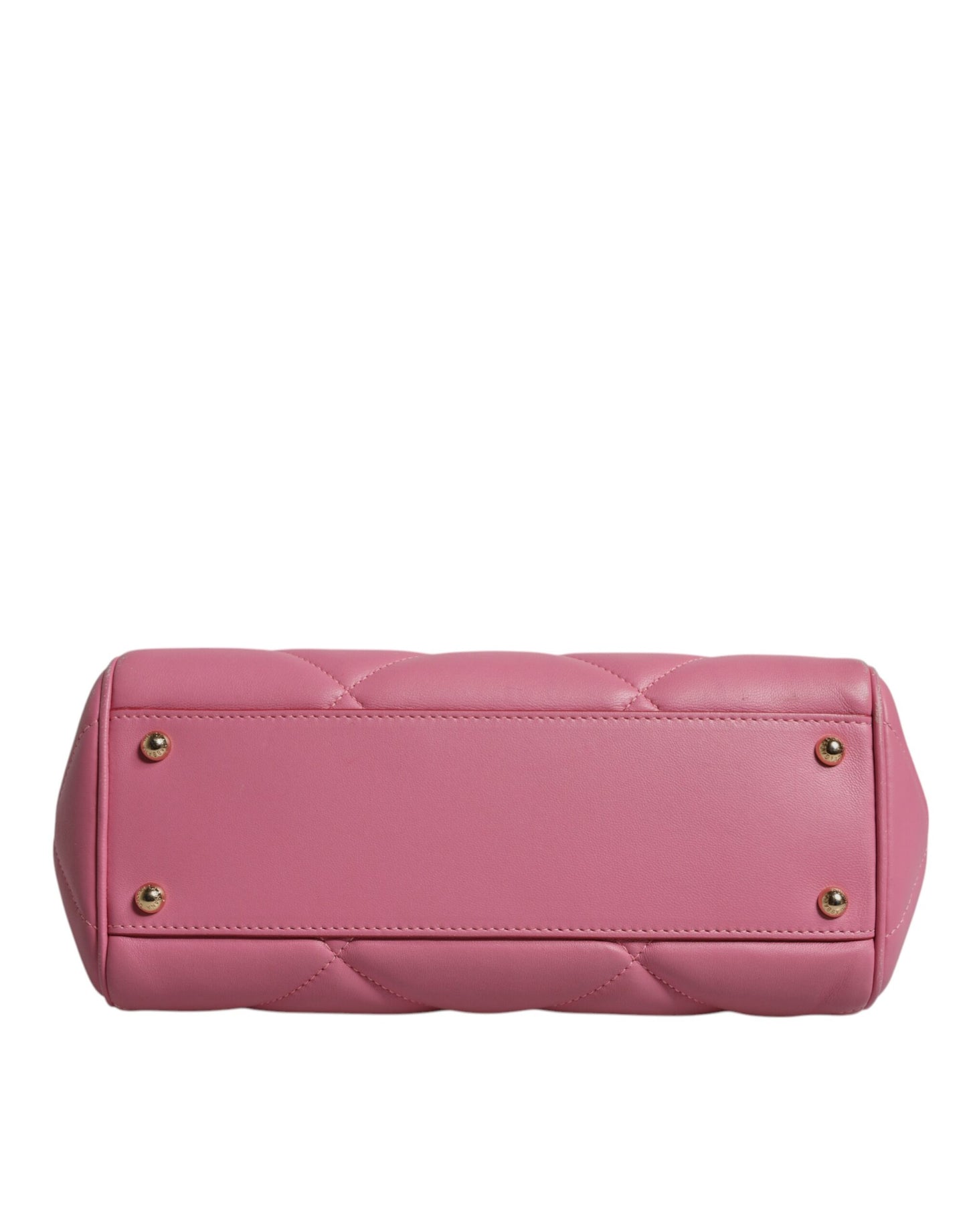 Pink Leather Sicily Logo Shoulder Satchel Bag