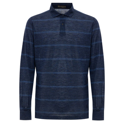 Blue Wool Polo Shirt