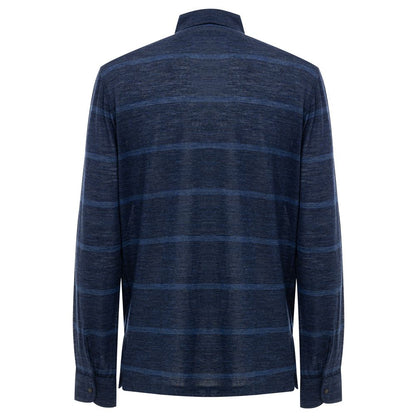 Blue Wool Polo Shirt