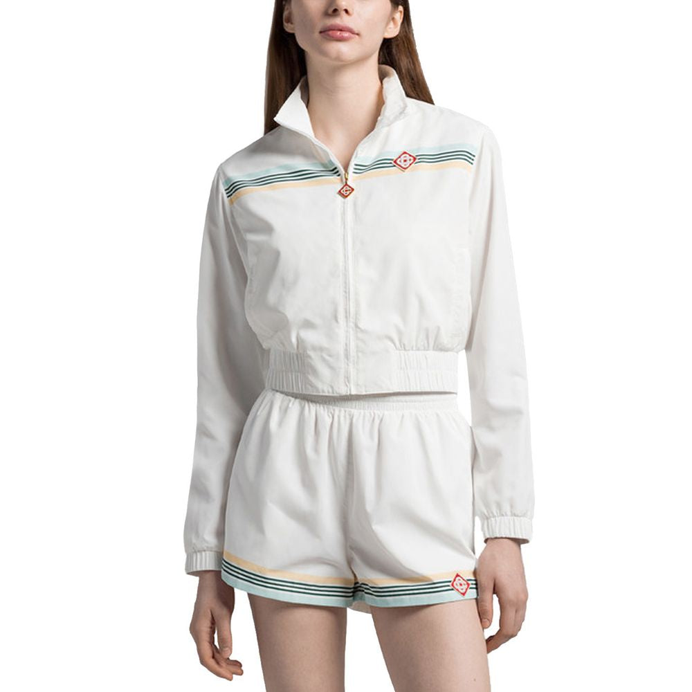 Weißer Polyesterpullover