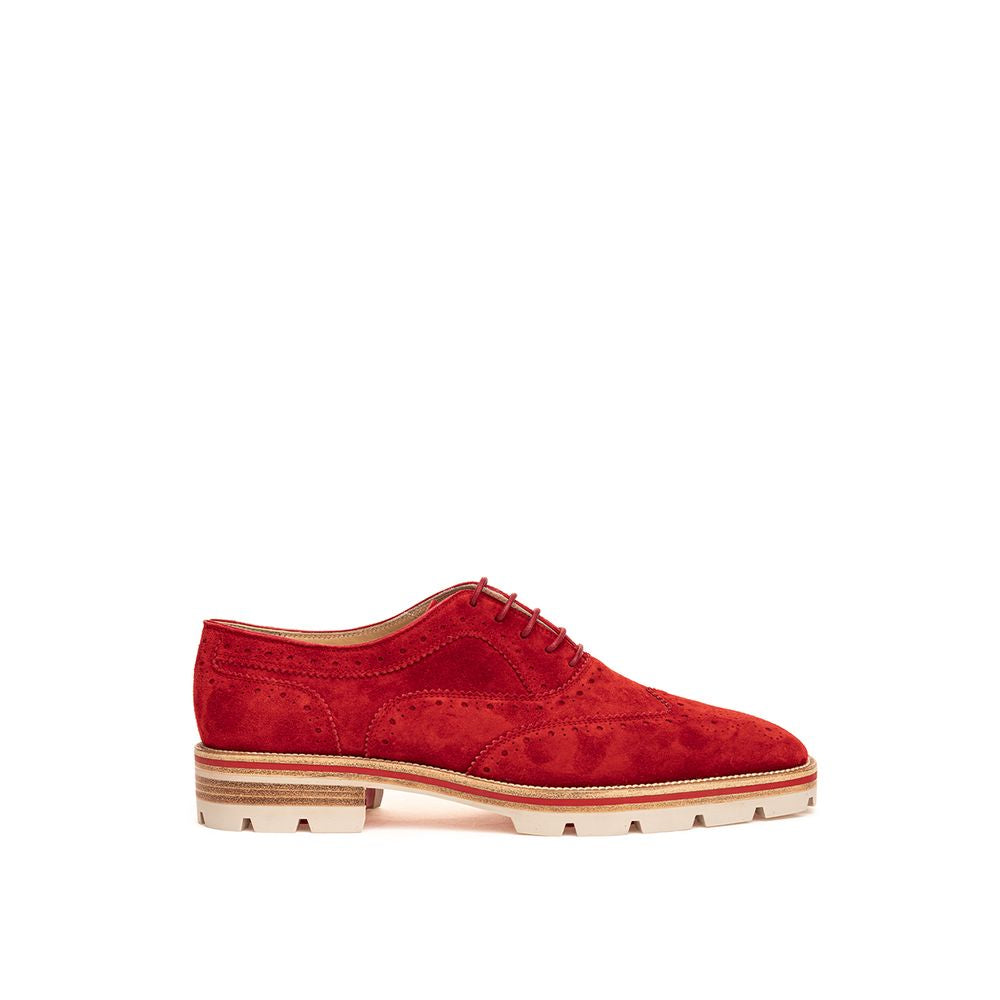 Red Suede Leather Flat Shoe