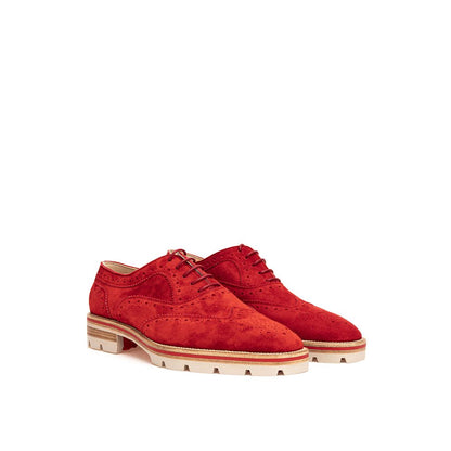 Red Suede Leather Flat Shoe