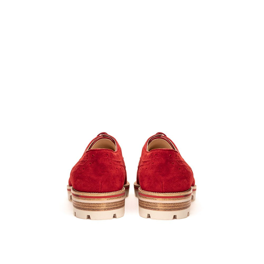 Red Suede Leather Flat Shoe